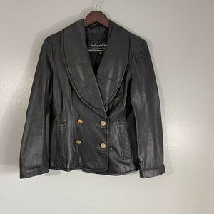 Wilson's Leather Womens Black Leather Biker Moto Jacket Size S Motorcycle